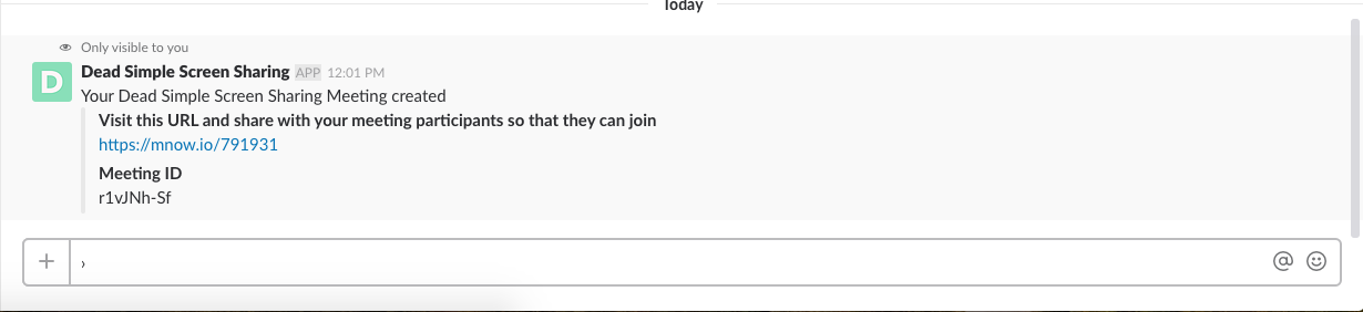 Dead Simple Screen Sharing Slack Integration